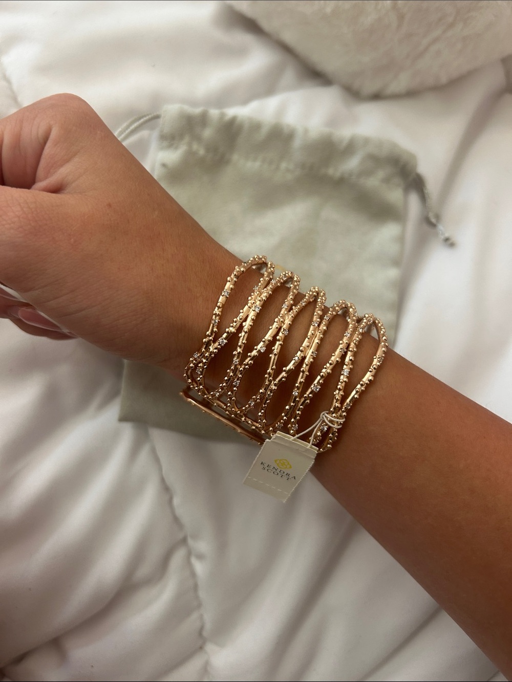 Kendra Scott Nicolais Rose Gold Crystal Cuff Bracelet | NWT - Picture 5 of 6